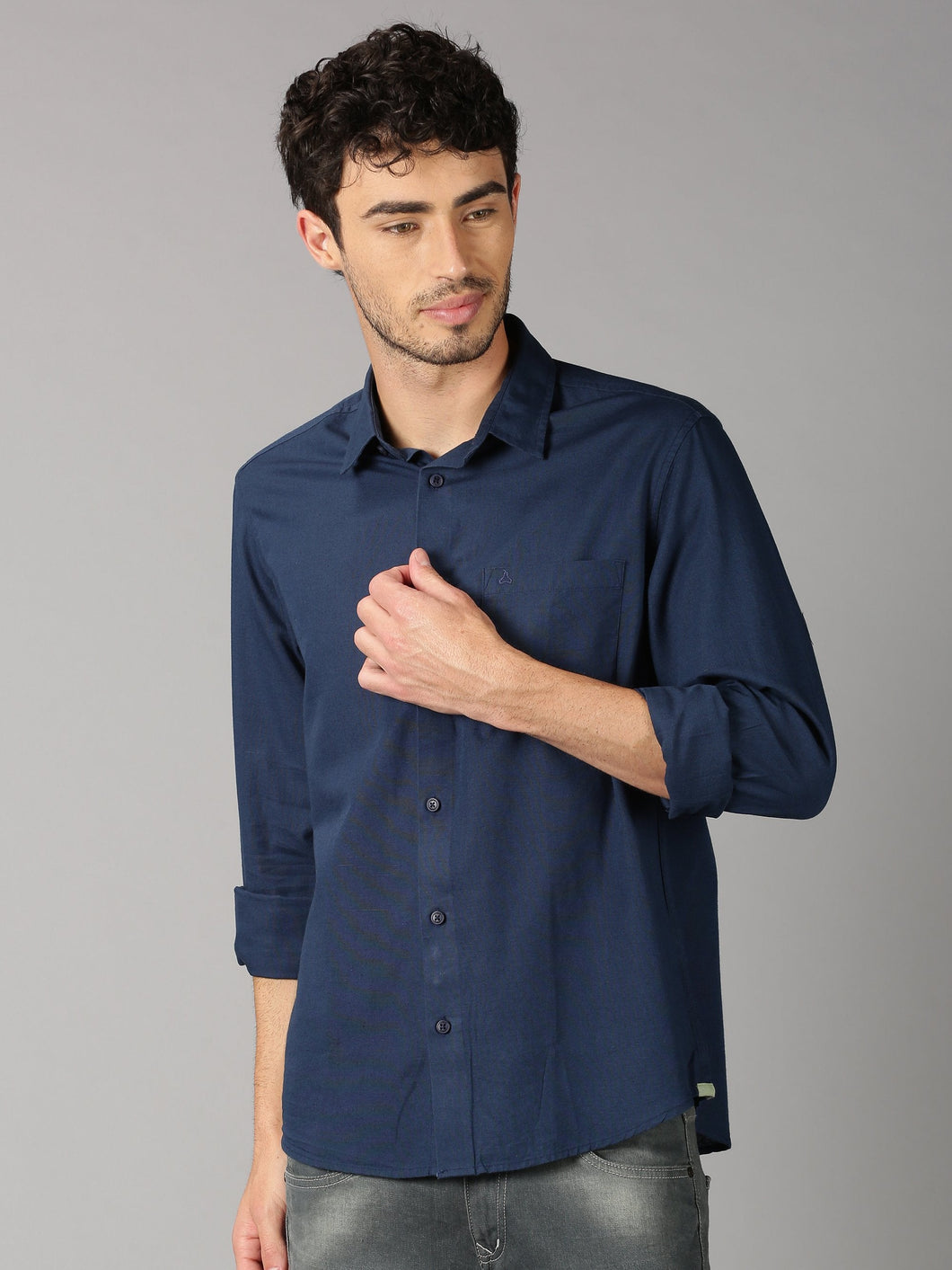 Polycotton Navy Blue color Full Sleeve Formal shirt