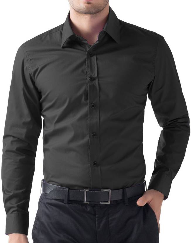 Polycotton Dark Grey Color Full Sleeve Formal shirt