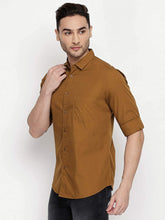 Load image into Gallery viewer, Polycotton Khaki color Full Sleeve Formal shirt
