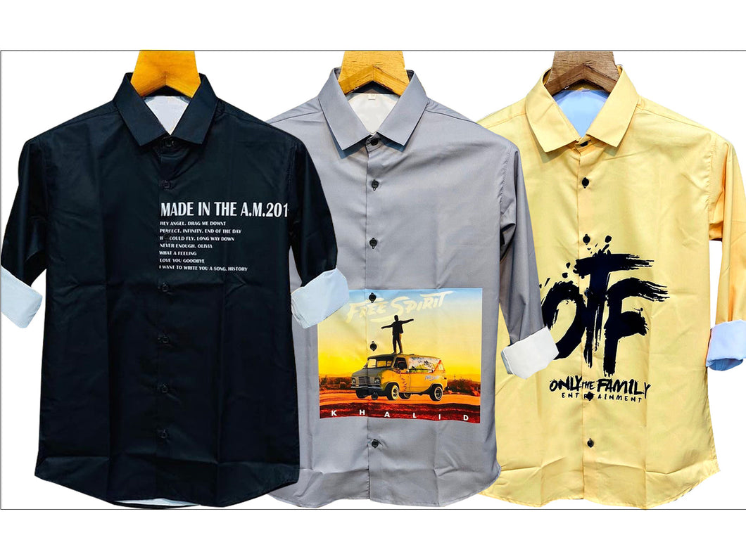 Digital Printed shirt Pack of 3 Combo-101