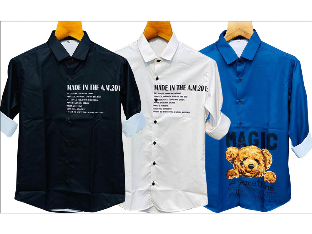 Digital Printed shirt Pack of 3 Combo-103