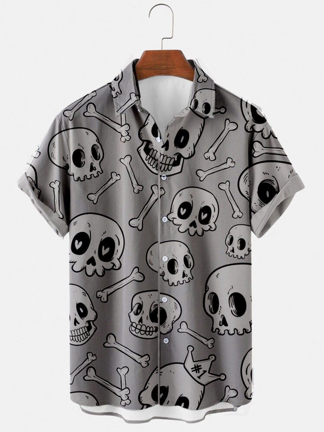 Grey color skull printed shirt