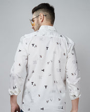 Load image into Gallery viewer, white color alphabate Printed Casual Wear Shirt
