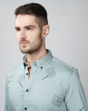Load image into Gallery viewer, Grey color Pen printed Casual Wear Shirt
