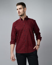 Load image into Gallery viewer, Meroon Color Zigzag printed Casual Wear Shirt
