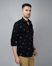 Load image into Gallery viewer, Navy Blue Color Paragraph Printed Casual Wear Shirt
