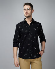 Load image into Gallery viewer, Navy Blue Color Paragraph Printed Casual Wear Shirt
