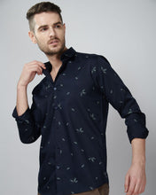 Load image into Gallery viewer, Navy blue color Leaf Printed Casual wear shirt
