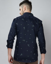Load image into Gallery viewer, Navy blue color Leaf Printed Casual wear shirt
