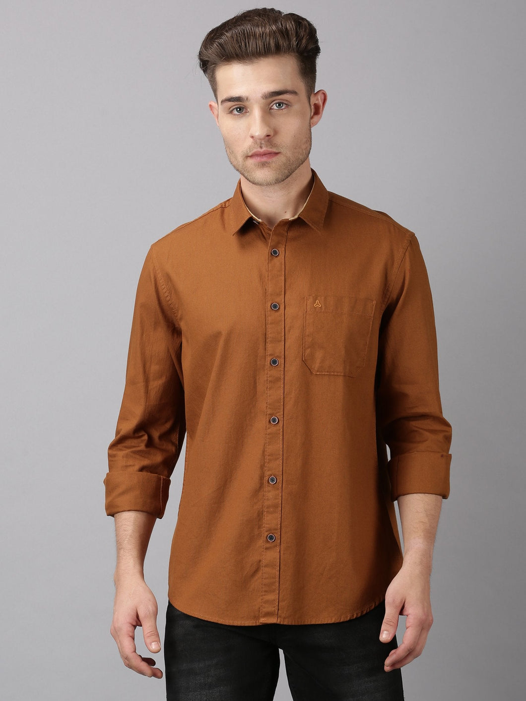 Polycotton Brown color Full Sleeve Formal shirt