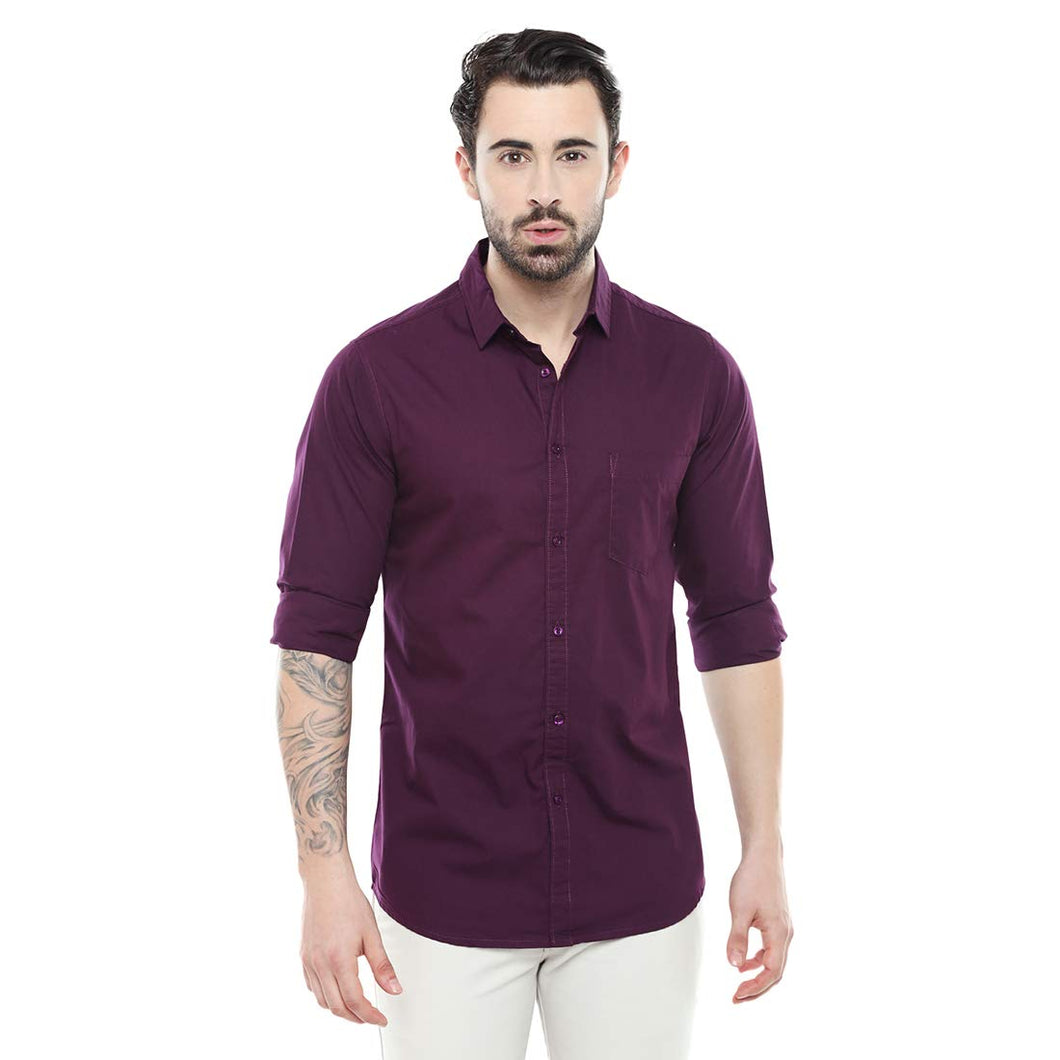 Polycotton Wine color Full Sleeve Formal shirt