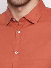 Load image into Gallery viewer, Polycotton Orange color Full Sleeve Formal shirt

