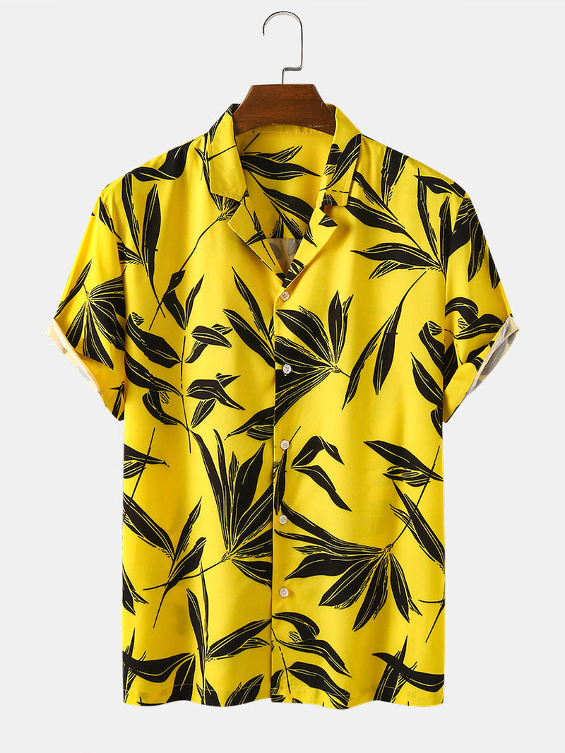 yellow Color Floral Printed shirt