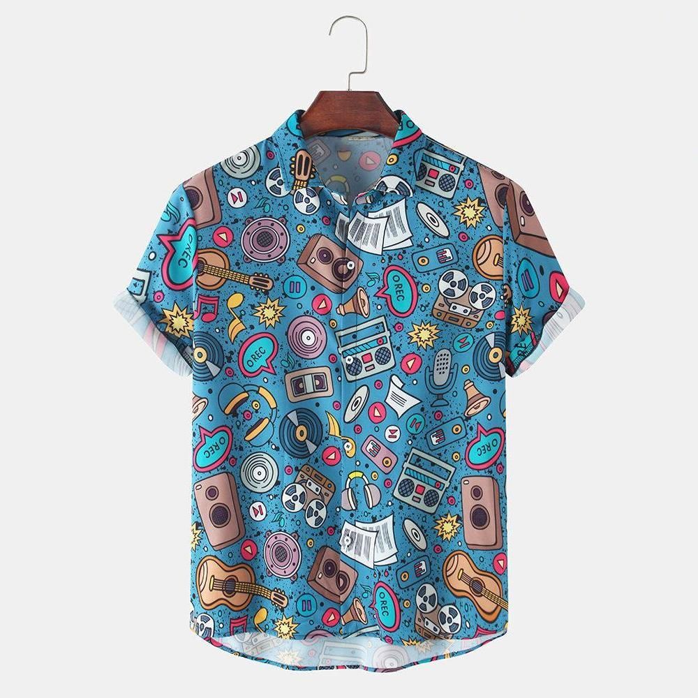 Multicolor beach Wear Digital Printed Shirt