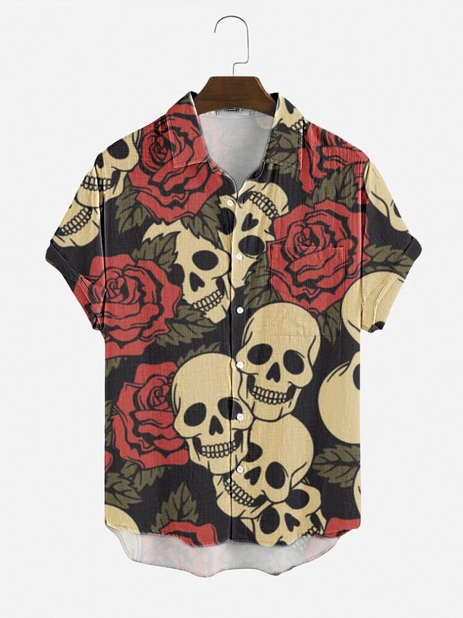 Skull and floral Digital Printed Shirt
