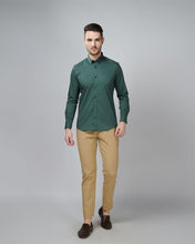Load image into Gallery viewer, Olive Green Color lining Printed Casual Wear Shirt
