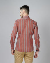 Load image into Gallery viewer, Brown Color Lining Printed casual wear Shirt
