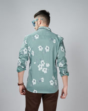 Load image into Gallery viewer, olive color Flower Printed Casual Wear Shirt
