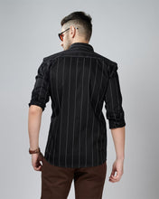 Load image into Gallery viewer, Black Color Lining Printed Casual Wear Shirt
