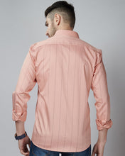 Load image into Gallery viewer, Peach color Lineing Printed Casual Wear Shirt
