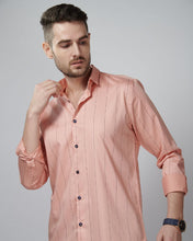Load image into Gallery viewer, Peach color Lineing Printed Casual Wear Shirt
